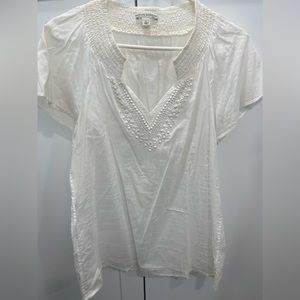 Lightweight white beaded blouse from Banana Republic